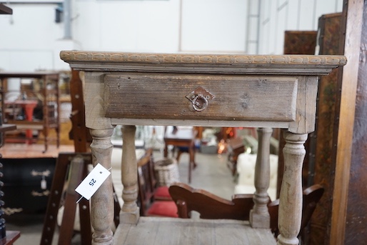 A 19th century style French provincial pine two tier side table, width 54cm, depth 37cm, height 77cm
